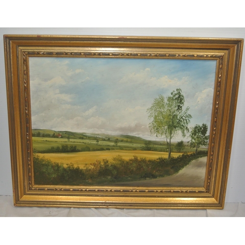 360 - Raymond Hill 'Extensive landscape' oil on board, 44x60, signed lower right