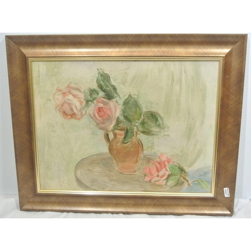 369 - Stella Steyn 'Still life study' oil on board 35x46cm Atelier stamp verso