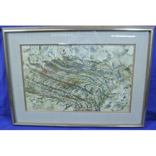 373 - Anne Yeats (1919-2001) 'Cloth on a stoney ground' mixed media, 32x51cm, signed lower left, inscribed... 