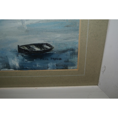 378 - Paul Proud 'Sailing offshore' oil on board 26x36cm signed lower left