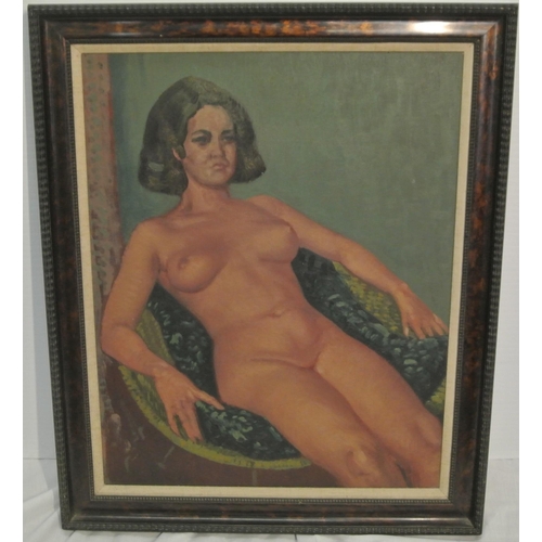 406 - Patrick Leonard RHA 'Study of a nude' oil on board 49x39cm signed lower left