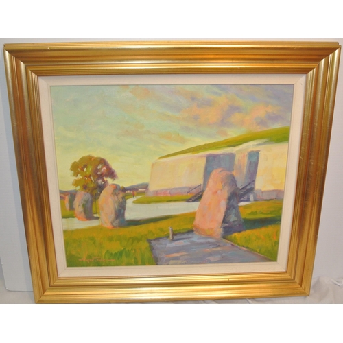 412 - Norman Teeling (b. 1944) 'Newgrange' oil on board, 50x60cm signed lower left