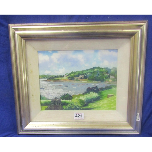 421 - Victor Richardson 'The Church, Glandore' oil on board 19x24cm, signed lower right