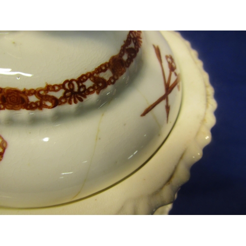 325 - A tureen with plate and lid from the Cork Mansion House dinner service, decorated with the Cap of Ma... 