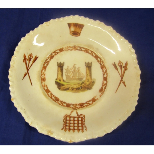 325 - A tureen with plate and lid from the Cork Mansion House dinner service, decorated with the Cap of Ma... 