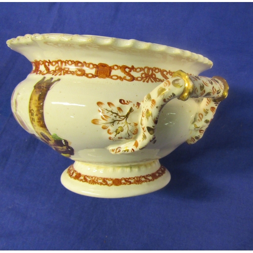 325 - A tureen with plate and lid from the Cork Mansion House dinner service, decorated with the Cap of Ma... 