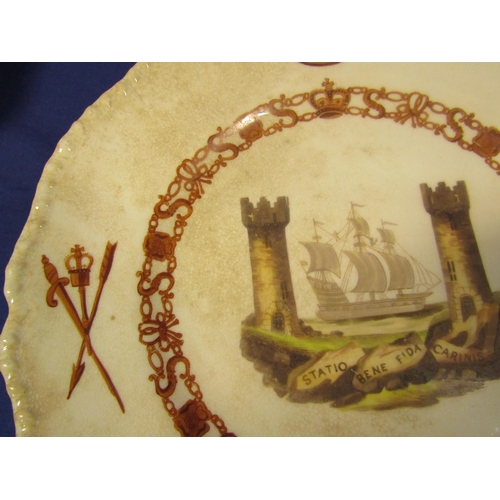 328 - Pair of dinner plates from the Cork Mansion House dinner service, decorated with the Cap of Maintena... 