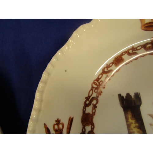 329 - Pair of dinner plates from the Cork Mansion House dinner service, decorated with the Cap of Maintena... 