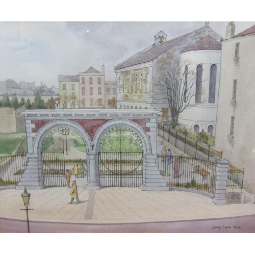 401 - Gladys Leech 'Bishop Lucey Park, Cork' watercolour, 34x42cm, signed and dated Feb 86 lower right