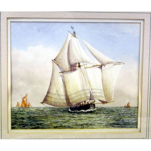 362 - John Whale 'Under sail' watercolour 20x25cm signed and dated lower left