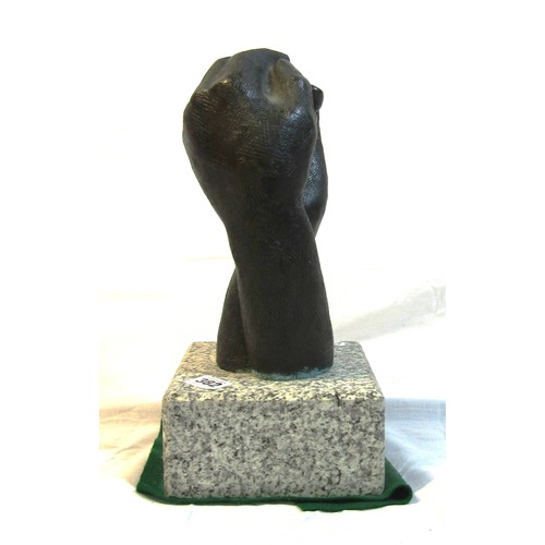 382 - Mary Doyle 'Friendship' Bronze sculpture, 25cm on square marble base, signed