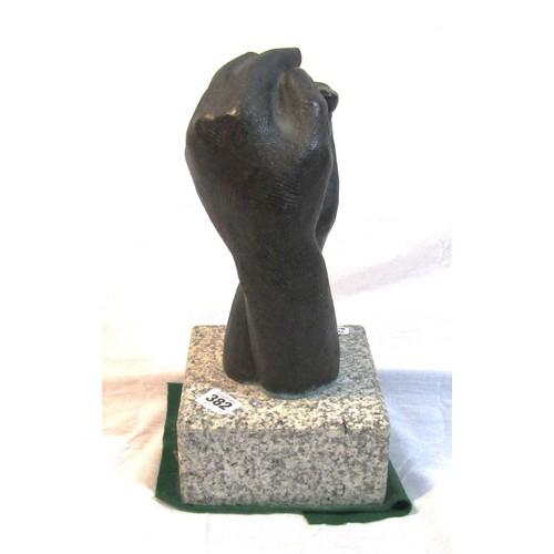 382 - Mary Doyle 'Friendship' Bronze sculpture, 25cm on square marble base, signed