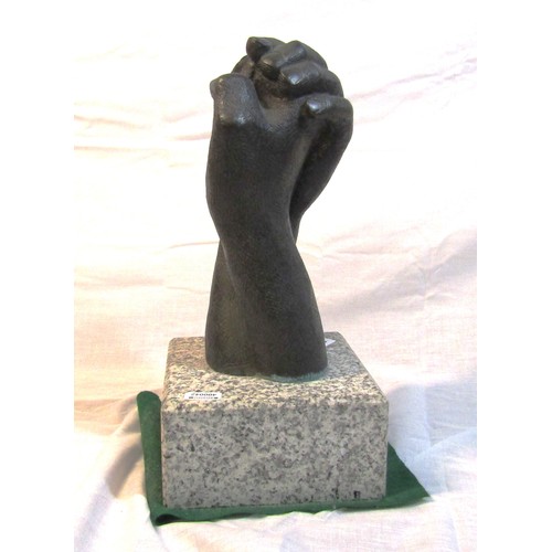 382 - Mary Doyle 'Friendship' Bronze sculpture, 25cm on square marble base, signed