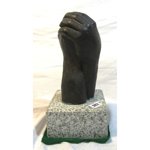 382 - Mary Doyle 'Friendship' Bronze sculpture, 25cm on square marble base, signed