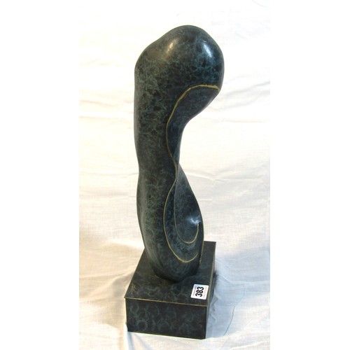 383 - Le Bao 'Female form' statuette 37cm, on square base, signed