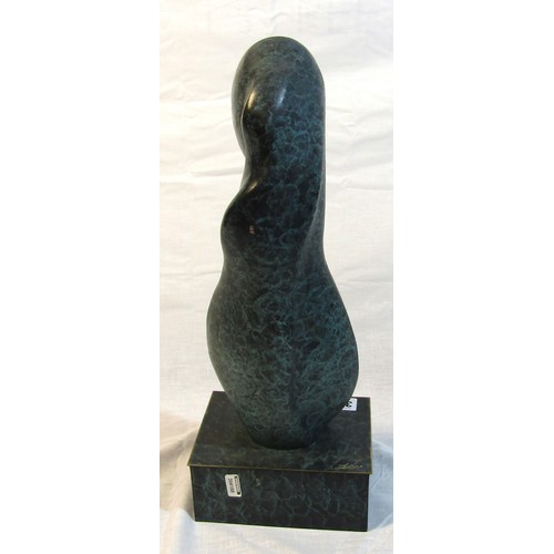 383 - Le Bao 'Female form' statuette 37cm, on square base, signed