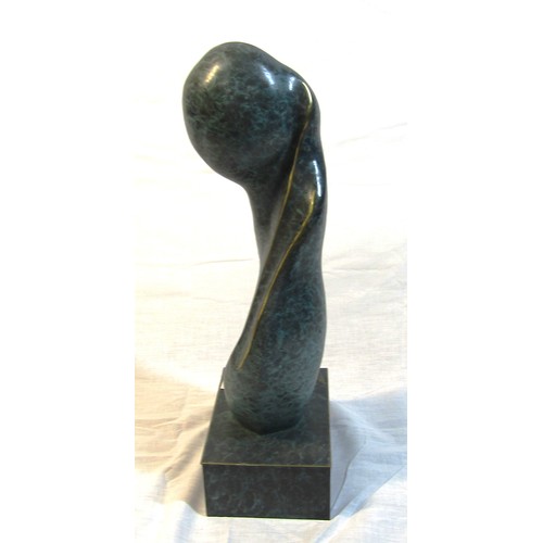 383 - Le Bao 'Female form' statuette 37cm, on square base, signed