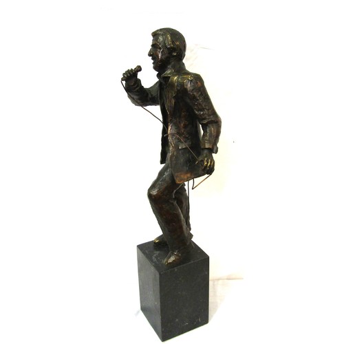 426 - Jarlath Daly 'Joe Dolan' bronze sculpture, 39cm, on marble base