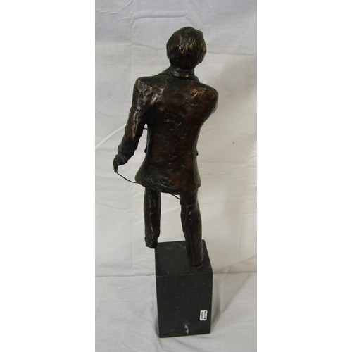 426 - Jarlath Daly 'Joe Dolan' bronze sculpture, 39cm, on marble base