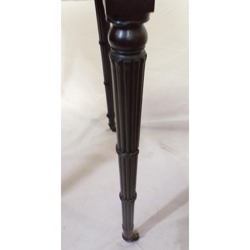 21 - William IV mahogany bachelors games table with lift-up top, pull-out slide, frieze drawer, reeded tu... 