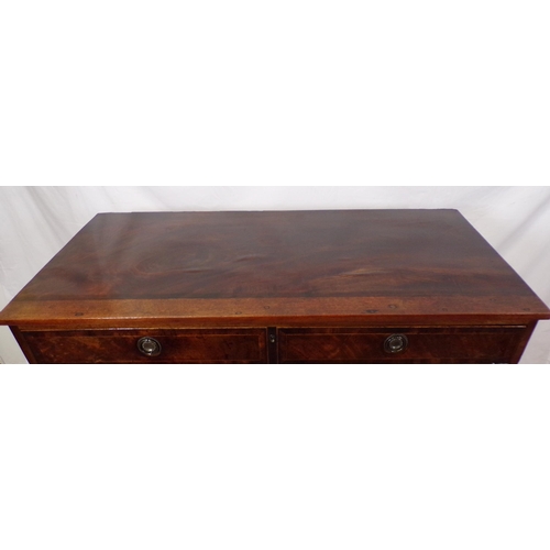 35 - Edwardian mahogany chest of 2 short and 3 long drawers with drop handles and bracket feet