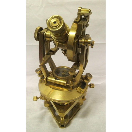 132 - Mariners small brass theodolite with telescope and compass