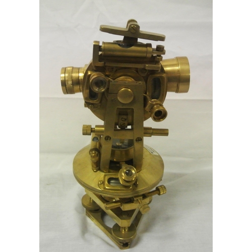 132 - Mariners small brass theodolite with telescope and compass