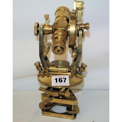 132 - Mariners small brass theodolite with telescope and compass