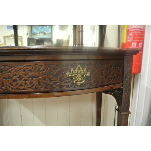 155 - Louis XV style cabinet on stand with stepped top, mirrored back, astragal glazed doors with mirrored... 