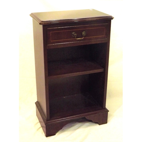 14 - Edwardian style small bookshelf with frieze drawer, drop handle and bracket feet