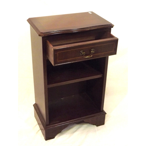 14 - Edwardian style small bookshelf with frieze drawer, drop handle and bracket feet
