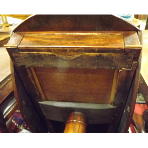 150 - Georgian mahogany dropleaf table with D-shaped drop leaves, pull-out supports, frieze drawer, on tur... 