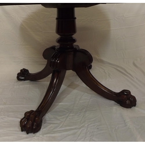 150 - Georgian mahogany dropleaf table with D-shaped drop leaves, pull-out supports, frieze drawer, on tur... 