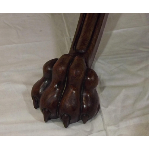150 - Georgian mahogany dropleaf table with D-shaped drop leaves, pull-out supports, frieze drawer, on tur... 