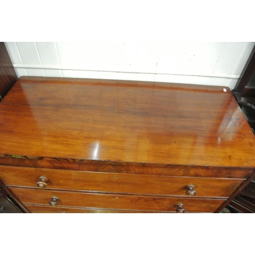 170 - Edwardian mahogany chest of four drawers with bun handles, on plinth