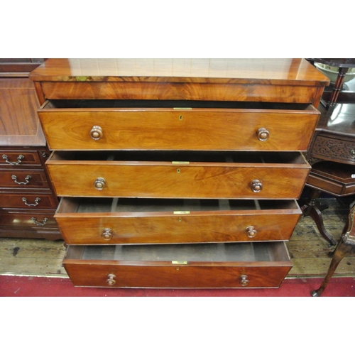 170 - Edwardian mahogany chest of four drawers with bun handles, on plinth