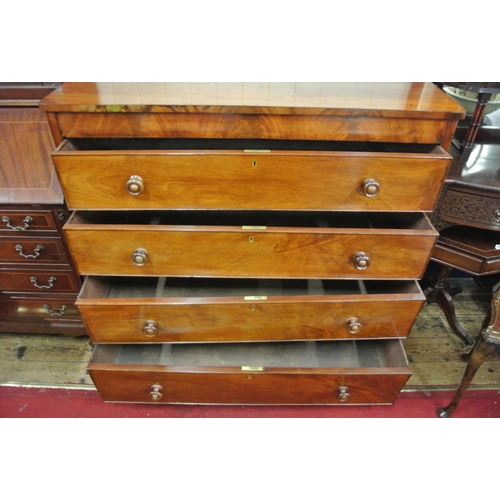 170 - Edwardian mahogany chest of four drawers with bun handles, on plinth