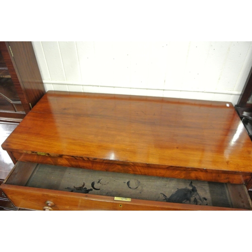 170 - Edwardian mahogany chest of four drawers with bun handles, on plinth