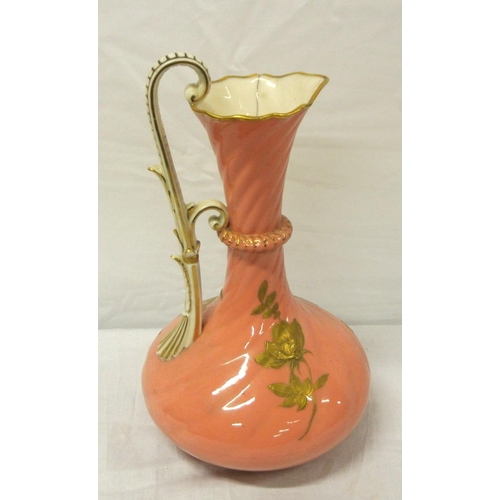 178 - Worcester Royal china works ewer with ornate gilt foliate decoration, shaped handle (f)