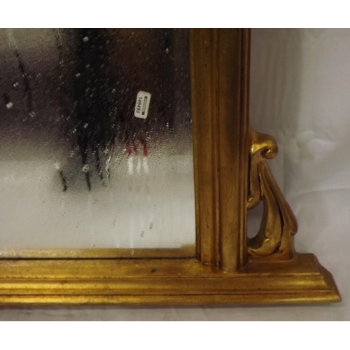 18 - Victorian style gilt framed bevelled glass domed overmantle