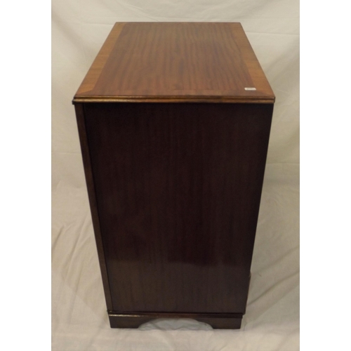 24 - Edwardian style mahogany television cabinet with panelled doors and shelved interior
