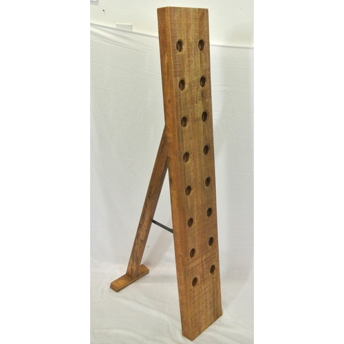 32 - Tall beech wine bottle holder with adjustable stand