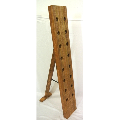32 - Tall beech wine bottle holder with adjustable stand