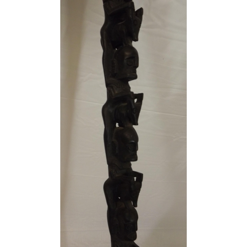 33 - Two African tribal carved ceremonial spears
