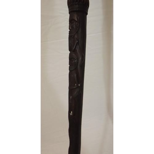 33 - Two African tribal carved ceremonial spears