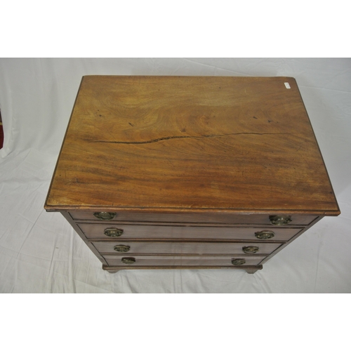 56 - Edwardian mahogany commode chest with drop handles, on bracket feet