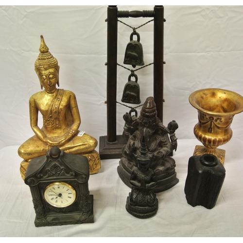 7 - Assorted lot of Oriental timber carvings, etc in box