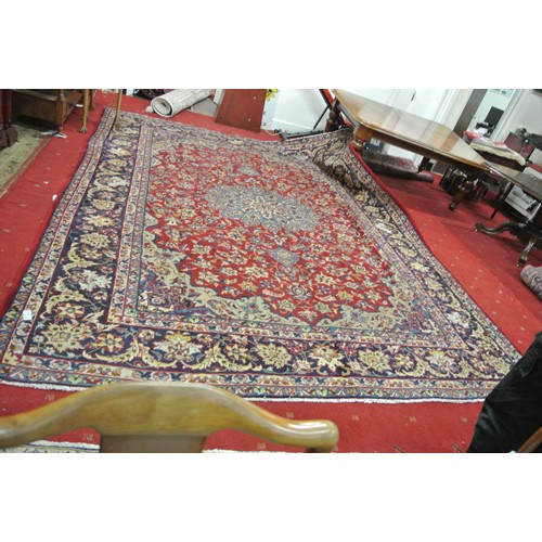 142 - Rich red and blue ground Persian Najafabad carpet fron Isfahan region of Iran 390x300cm