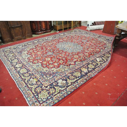 142 - Rich red and blue ground Persian Najafabad carpet fron Isfahan region of Iran 390x300cm