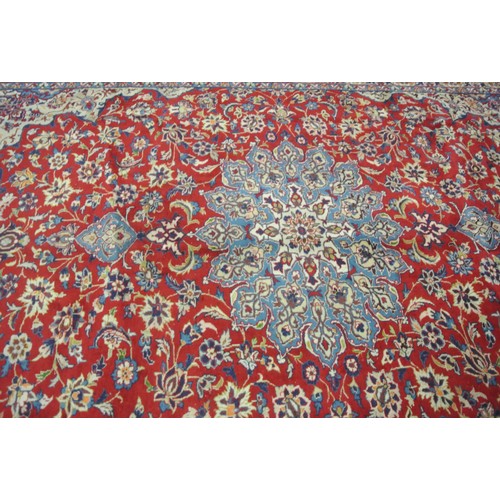 142 - Rich red and blue ground Persian Najafabad carpet fron Isfahan region of Iran 390x300cm